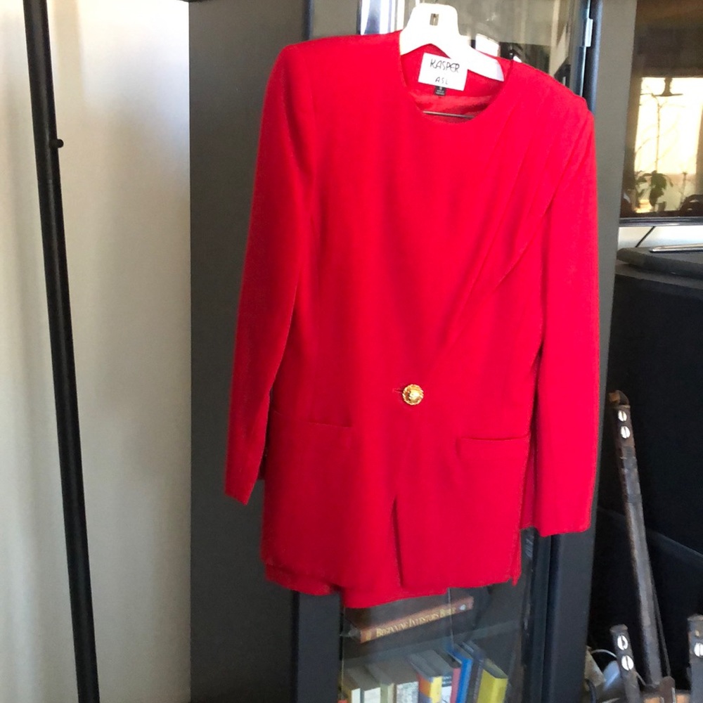 2 pc red suit by Kasper for a.s.l Size 8